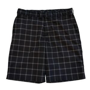 Nike Golf Shorts Mens Size 34 Black Plaid Performance Chino Stretch Preppy